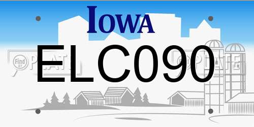 ELC090 Iowa License Plate