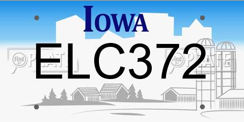 ELC372 Iowa License Plate