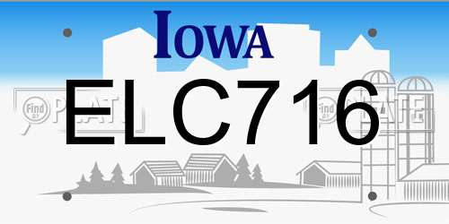 ELC716 Iowa License Plate