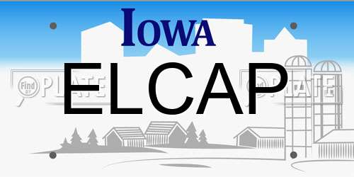 ELCAP Iowa License Plate