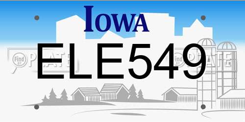 ELE549 Iowa License Plate