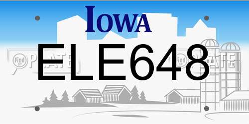 ELE648 Iowa License Plate