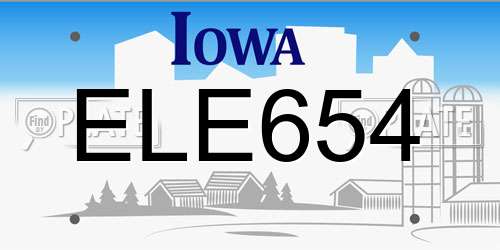 ELE654 Iowa License Plate