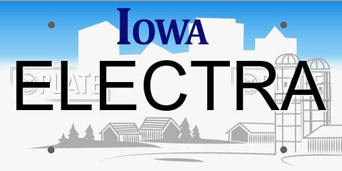 ELECTRA Iowa License Plate