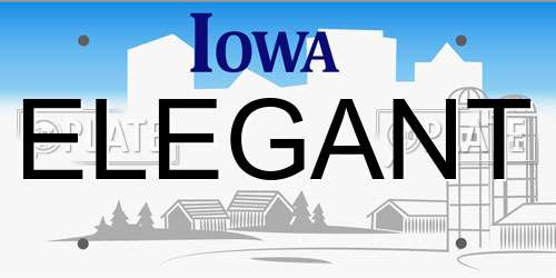 ELEGANT Iowa License Plate