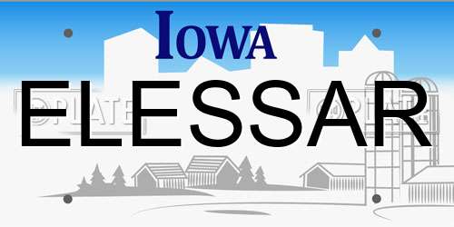 ELESSAR Iowa License Plate