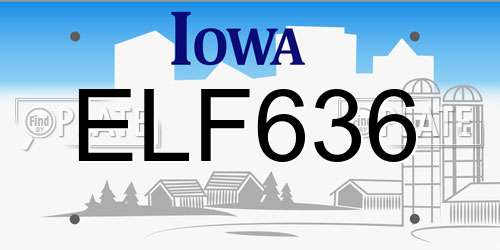 ELF636 Iowa License Plate