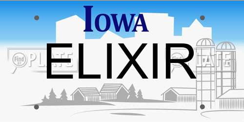 ELIXIR Iowa License Plate