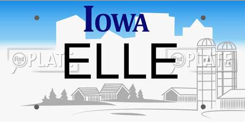 ELLE Iowa License Plate