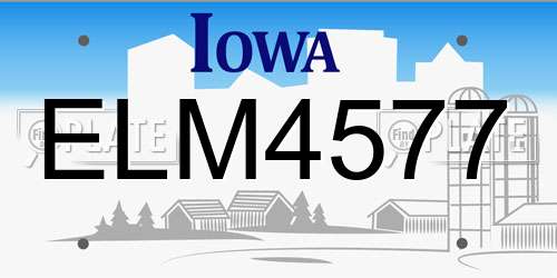 ELM4577 Iowa License Plate