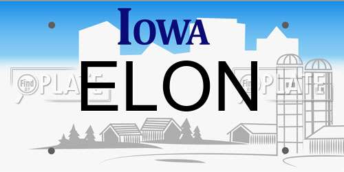 ELON Iowa License Plate