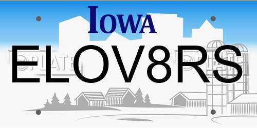 ELOV8RS Iowa License Plate