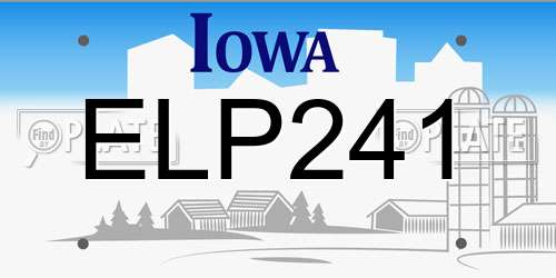 ELP241 Iowa License Plate
