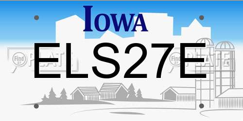 ELS27E Iowa License Plate