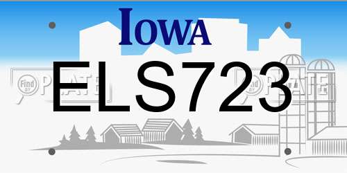 ELS723 Iowa License Plate