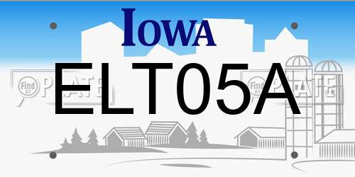 ELT05A Iowa License Plate