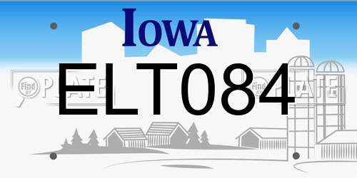 ELT084 Iowa License Plate