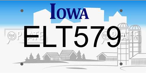 ELT579 Iowa License Plate