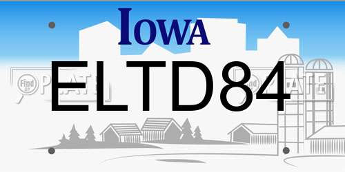 ELTD84 Iowa License Plate