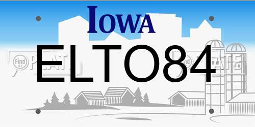 ELTO84 Iowa License Plate
