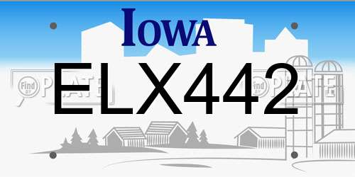 ELX442 Iowa License Plate