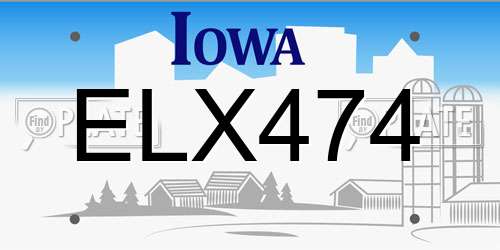 ELX474 Iowa License Plate