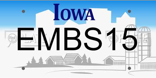 EMBS15 Iowa License Plate