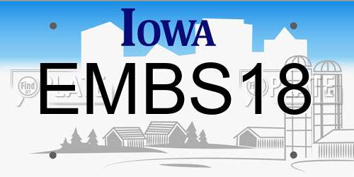 EMBS18 Iowa License Plate