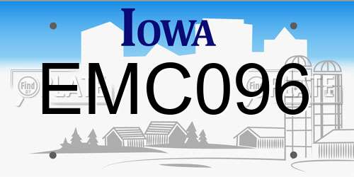 EMC096 Iowa License Plate