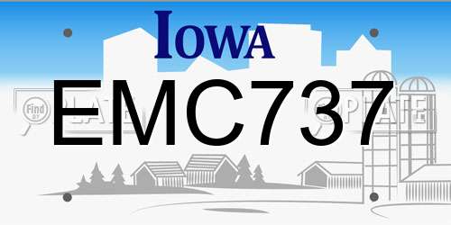 EMC737 Iowa License Plate