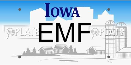 EMF Iowa License Plate