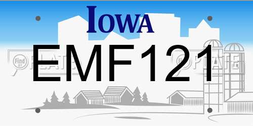 EMF121 Iowa License Plate