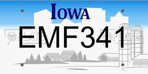 EMF341 Iowa License Plate
