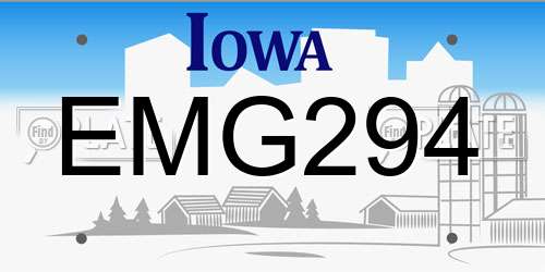 EMG294 Iowa License Plate