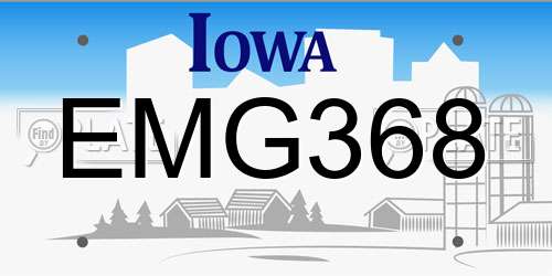 EMG368 Iowa License Plate