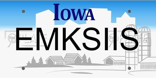 EMKSIIS Iowa License Plate
