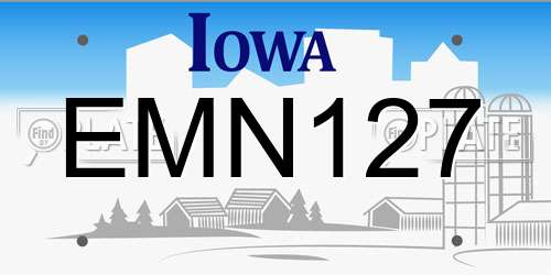 EMN127 Iowa License Plate