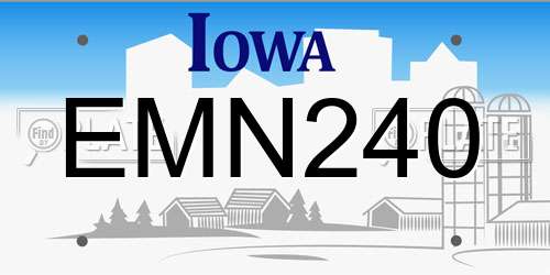 EMN240 Iowa License Plate