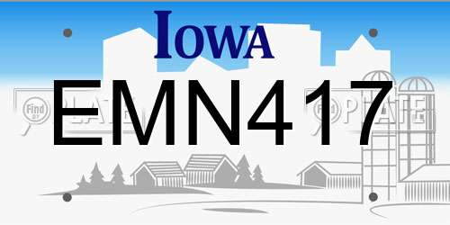 EMN417 Iowa License Plate