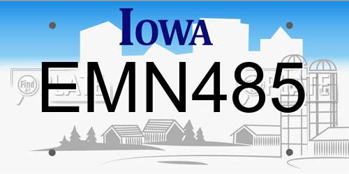 EMN485 Iowa License Plate