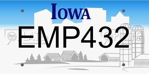 EMP432 Iowa License Plate