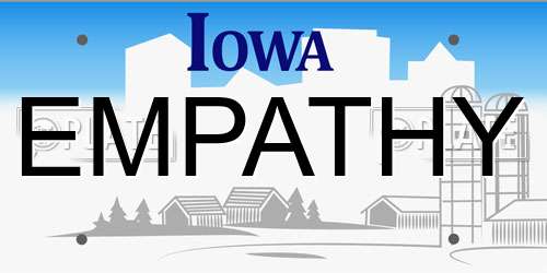 EMPATHY Iowa License Plate
