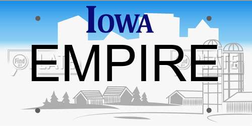 EMPIRE Iowa License Plate