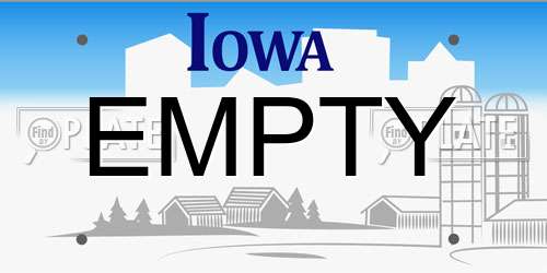 EMPTY Iowa License Plate