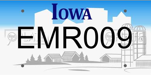 EMR009 Iowa License Plate