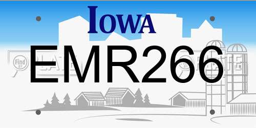 EMR266 Iowa License Plate