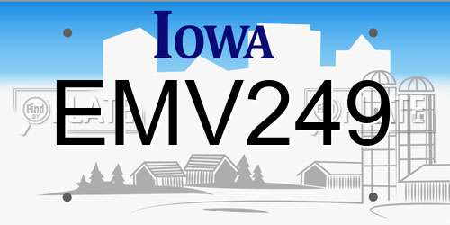 EMV249 Iowa License Plate