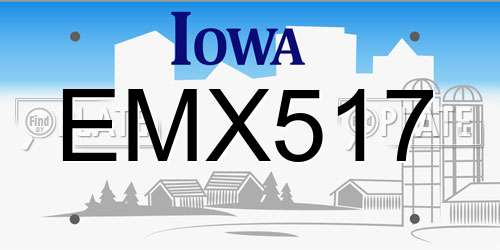 EMX517 Iowa License Plate