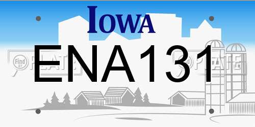 ENA131 Iowa License Plate