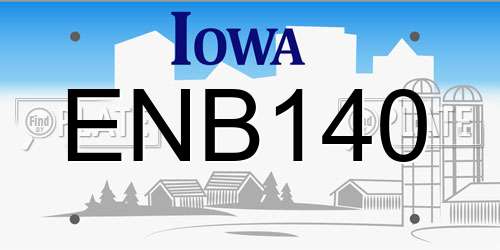 ENB140 Iowa License Plate